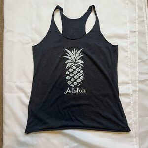 Women's Graphic Tank Top Size XL Bluish Grey Color